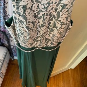 Lace/ Kelly green bridesmaid dress